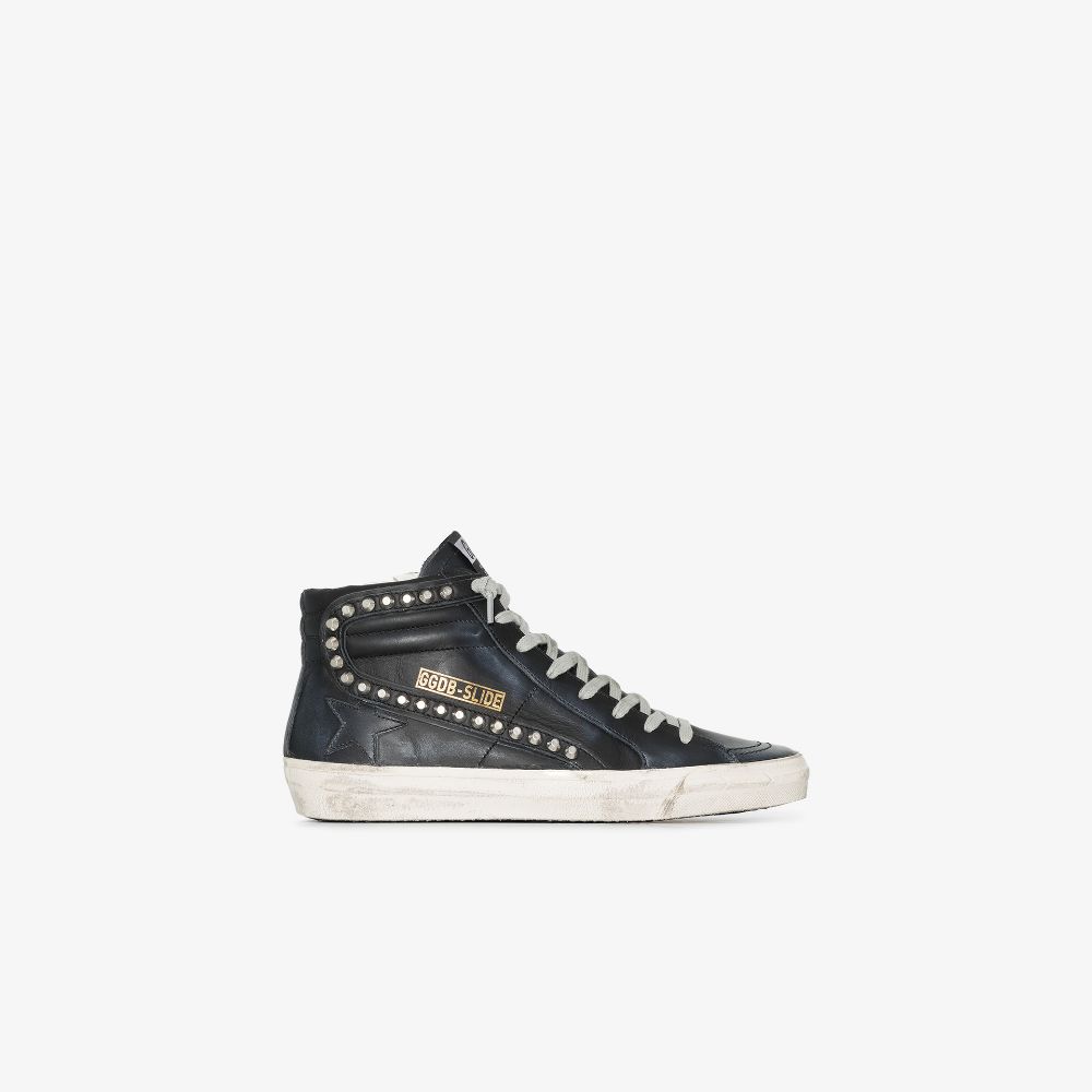 Golden goose slide black on sale studs